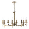 Ambassador 8 Light Armed Pendant Antique Brass picture on the white background