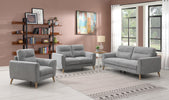 Anderson Armchair Grey life style photo with 2-seater and 3-seter sofa