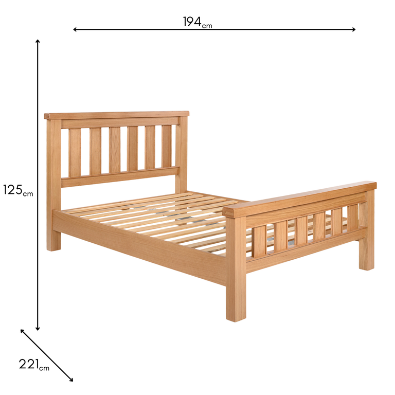 Andora 6ft Super King Bed Light Oak - Wooden Bed Frame Collection