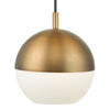 Andre Pendant Aged Brass Opal Glass close view picture of the shade 