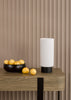 Aneska Table Lamp Matt Black and Opal Glass life style picture with turned off light