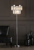 Angel 6 Light Floor Lamp Crystal and Polished Chrome life style picture with switched on light