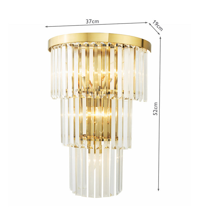 Angel 6 Light Wall Light Crystal/Antique Gold - Luxury Wall Lighting