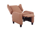 Archie Pushback Chair Rust picture of reclined chair on the white background