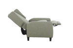 Archie Pushback Chair Sage side view picture of reclined chair