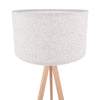 Armitage Tripod Floor Lamp Light Wood close view picture of the lamp shade