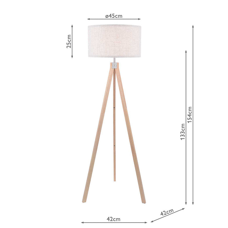 Armitage Tripod Floor Lamp Wood - Natural Wood Lighting Collection