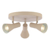 Arnel 3 Light Plate Spotlight Satin Taupe picture with turned on lights on the white background