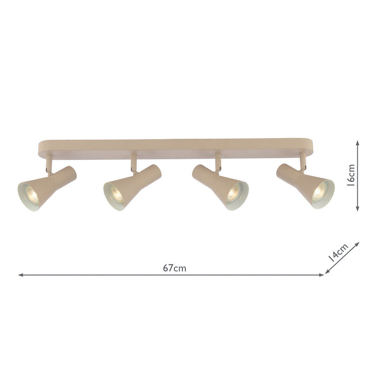 Arnel 4 Light Semi-Flush Satin Taupe - Ceiling Lights