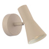 Arnel Single Spotlight Satin Taupe picture on the white background with a turned on light