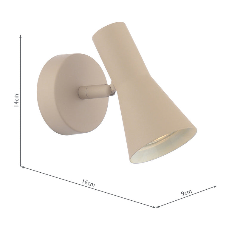 Arnel Wall Lamp Spotlight Satin Taupe  –  Adjustable Modern Lights