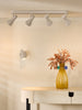 Arnel Single Spotlight Satin Taupe life style picture with the semi-flush ceiling light