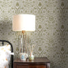 Laura Ashley Ashstead Damask Wallpaper Hedgerow Greenlife style picture