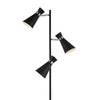 Ashworth 3 Light Floor Lamp Matt Black close view picture of the lamp shades