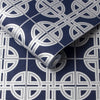 Modern wallpaper for walls in cobalt blue – Graham & Brown Asian Lattice Sky


