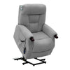 Astoria Dual Motor Lift & Tilt Chair Silver front view picture of the lifted up chair