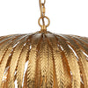 Atticus 5 Light Pendant Gold close view picture of the fitting shade to the adjustable chain