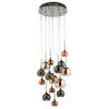 Aurelia 15lt Cluster Pendant Black Chrome - Glass Lighting Collection