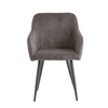 Upholstered dining chairs with velvet and corduroy fabric
