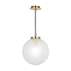 Avari 1 Light Pendant Satin Brass picture with switched on light