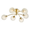 Avari 6 Light Semi Flush Satin Brass picture with switched on light