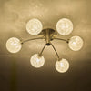 Avari 6 Light Semi Flush Satin Nickel Frosted Glass modern ceiling light
