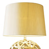 Balthazar Table Lamp Antique Gold with a gold shade
