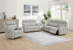 Banbury Recliner Armchair Light Grey life style picture with 2 and 3 seater sofas