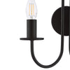 Becca 2 Light Wall Light Black close view picture of the wall fitting