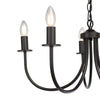 Becca 5 Light Pendant Black close view picture of the pendant design