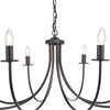 Becca 8 Light Pendant Black close view picture of the light design
