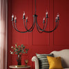 Becca 8 Light Pendant Black life style picture
