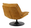 Bella Accent Chair Ochre with a solid metal black swivel base