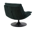 Bella Accent Chair Dark Green with a black round metal base