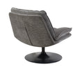 Bella Accent Chair Grey on the solid metal black base
