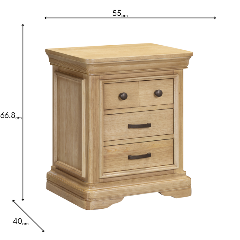 Bergen 4 Drawer Locker - Bedroom Furniture Collection Nightstand