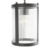Bianka Pendant Light Matt Black close view picture of the ribbed glass shade