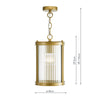 Bianka Pendant Light Satin Bronze - Ribbed Glass Pendant Light for Home