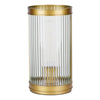 Bianka Table Lamp Satin Bronze with clear ribbed glass shade