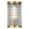 Bianka Wall Light Satin Bronze with a clear ribbed glass shade