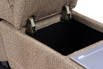 Blaine Console Sectional Sofa Latte close view picture of the space for storage