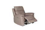 Blaine Electric Recliner Armchair Latte picture with reclined seat