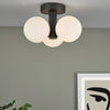 Blake Bathroom 3 Light Semi Flush Matt Black life style picture