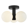 Blake Bathroom 3 Light Semi Flush Matt Black picture with switched on light