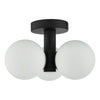 Blake Bathroom 3 Light Semi Flush Matt Black with opal glass shades