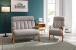 Blaze Accent Chair Silver life style picture with 2 seater fixed sofa