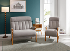 Blaze 2 Seater Sofa Silver life style picture with armchair