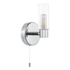 Bolton Bathroom Wall Light Polished Chrome IP44 with ribbed glass shade