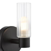 Bolton Bathroom Wall Light Matt Black IP44 close view picture of the lamp design