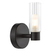 Bolton Bathroom Wall Light Matt Black IP44 picture with switched on light